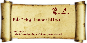 Márky Leopoldina névjegykártya